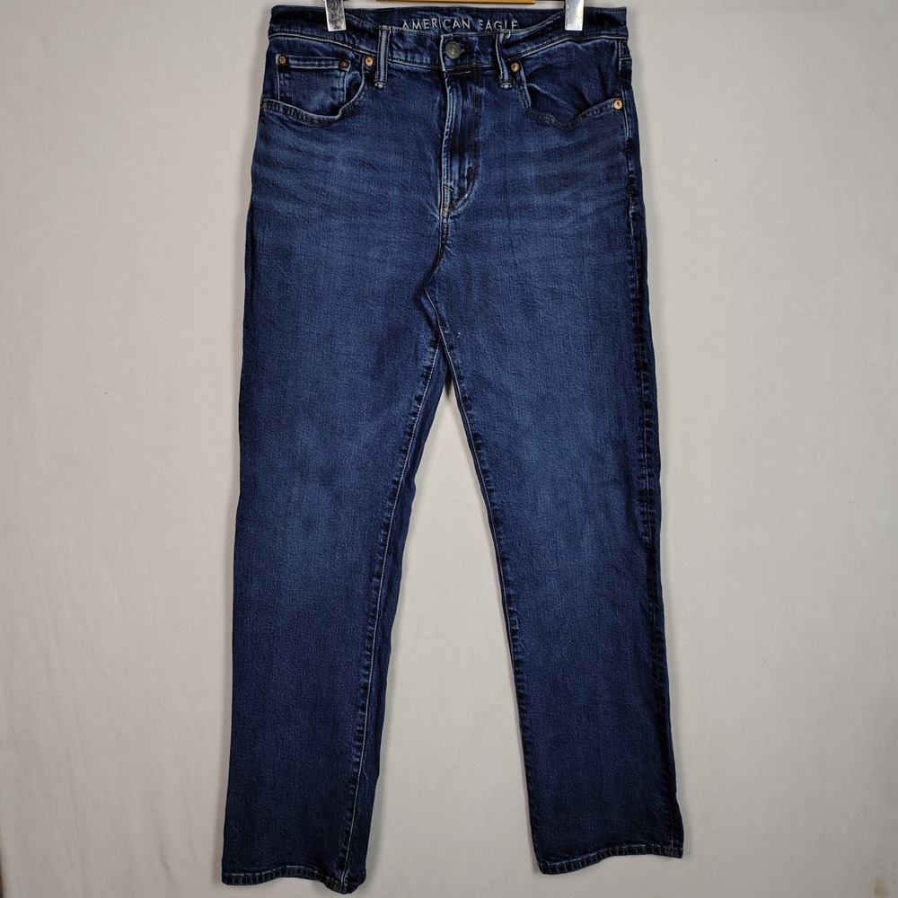 American Eagle Easyflex Straight Leg Jeans Dark Wash Blue Mens 33x30